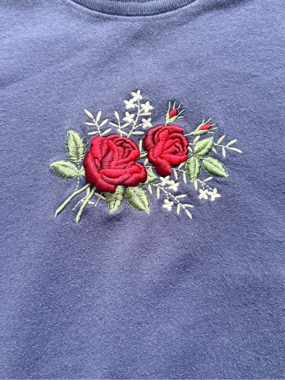 Vintage Top Stitch Morning Sun Rose Embroidered Sweatshirt Small - Picture 7 of 10